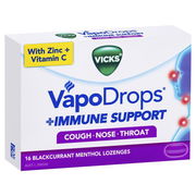 Vicks VapoDrops Immune Support Blackcurrant Lozenges X 16 Aged Smart