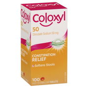 Coloxyl 50mg Stool Softener Tab X 100 Aged Smart