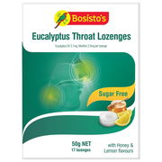 Bosisto's Eucalyptus Throat Lozenges Sugar Free 50g Aged Smart